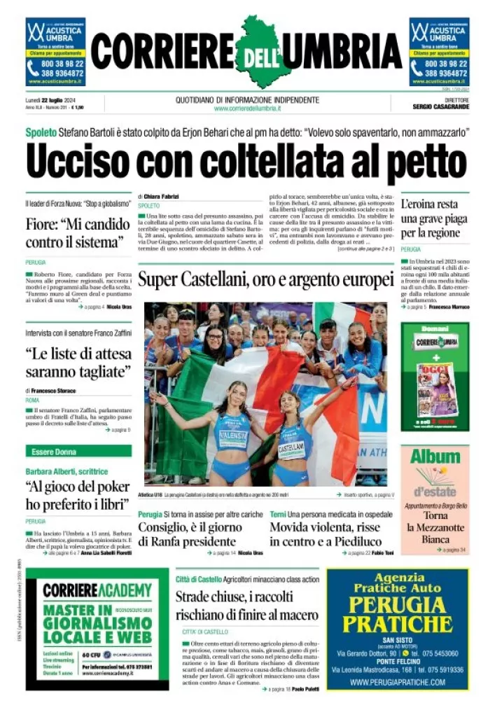 Prima-pagina-corriere umbria-del-2024-07-22